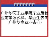 广州华商职业学院毕业后就业前景怎么样，毕业生去向(广州华商就业去向)