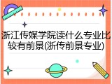 浙江传媒学院读什么专业比较有前景(浙传前景专业)