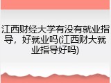 江西财经大学有没有就业指导，好就业吗(江西财大就业指导好吗)