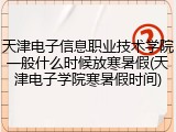 天津电子信息职业技术学院一般什么时候放寒暑假(天津电子学院寒暑假时间)
