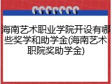 海南艺术职业学院开设有哪些奖学和助学金(海南艺术职院奖助学金)