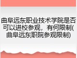 曲阜远东职业技术学院是否可以进校参观，有何限制(曲阜远东职院参观限制)