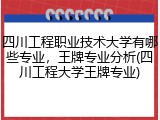 四川工程职业技术大学有哪些专业，王牌专业分析(四川工程大学王牌专业)