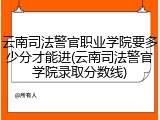 云南司法警官职业学院要多少分才能进(云南司法警官学院录取分数线)
