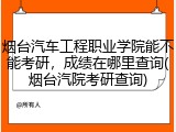 烟台汽车工程职业学院能不能考研，成绩在哪里查询(烟台汽院考研查询)
