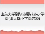 山东大学到毕业要花多少学费(山大毕业学费总额)