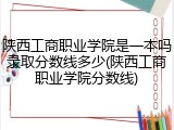陕西工商职业学院是一本吗录取分数线多少(陕西工商职业学院分数线)