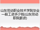 山东劳动职业技术学院毕业一般工资多少钱(山东劳动职院薪资)
