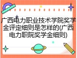 广西电力职业技术学院奖学金评定细则是怎样的(广西电力职院奖学金细则)