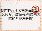 陕西职业技术学院有哪些知名校友，简单分析(陕西职院知名校友分析)