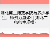 湖北第二师范学院有多少学生，师资力量如何(湖北二师师生规模)
