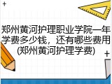 郑州黄河护理职业学院一年学费多少钱，还有哪些费用(郑州黄河护理学费)