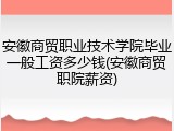安徽商贸职业技术学院毕业一般工资多少钱(安徽商贸职院薪资)