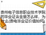 贵州电子信息职业技术学院的毕业证含金量怎么样，为什么(贵电毕业证价值如何)