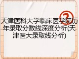 天津医科大学临床医学院历年录取分数线深度分析(天津医大录取线分析)