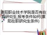 襄阳职业技术学院是否有在职研究生,报考条件如何(襄阳在职研究生条件)