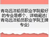青岛远洋船员职业学院最好的专业是哪个，详细阐述(青岛远洋船员职业学院王牌专业)