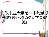 民政职业大学是一本吗录取分数线多少(民政大学录取线)