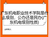 广东机电职业技术学院是什么级别，公办还是民办(广东机电级别性质)