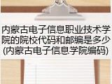内蒙古电子信息职业技术学院的院校代码和邮编是多少(内蒙古电子信息学院编码)