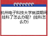 杭州电子科技大学就读期间挂科了怎么办呢？(挂科怎么办)