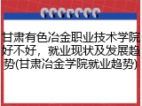 甘肃有色冶金职业技术学院好不好，就业现状及发展趋势(甘肃冶金学院就业趋势)