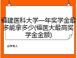 福建医科大学一年奖学金最多能拿多少(福医大最高奖学金金额)