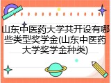 山东中医药大学共开设有哪些类型奖学金(山东中医药大学奖学金种类)