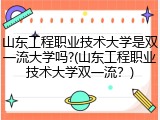 山东工程职业技术大学是双一流大学吗?(山东工程职业技术大学双一流？)