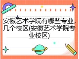安徽艺术学院有哪些专业，几个校区(安徽艺术学院专业校区)