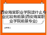 西安海棠职业学院读什么专业比较有前景(西安海棠职业学院前景专业)