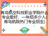 青岛航空科技职业学院什么专业最好，一年招多少人(青岛航院热门专业招生)