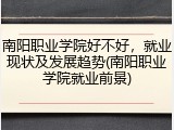 南阳职业学院好不好，就业现状及发展趋势(南阳职业学院就业前景)