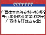 广西体育高等专科学校哪个专业毕业就业前景比较好(广西体专好就业专业)
