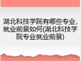 湖北科技学院有哪些专业，就业前景如何(湖北科技学院专业就业前景)