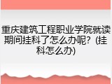 重庆建筑工程职业学院就读期间挂科了怎么办呢？(挂科怎么办)