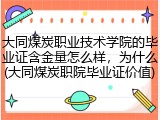 大同煤炭职业技术学院的毕业证含金量怎么样，为什么(大同煤炭职院毕业证价值)