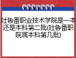 吐鲁番职业技术学院是一本还是本科第二批(吐鲁番职院属本科第几批)