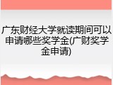 广东财经大学就读期间可以申请哪些奖学金(广财奖学金申请)