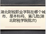 湖北财税职业学院在哪个城市，是本科吗，第几批(湖北财税学院批次)