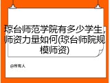 琼台师范学院有多少学生，师资力量如何(琼台师院规模师资)