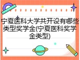 宁夏医科大学共开设有哪些类型奖学金(宁夏医科奖学金类型)