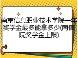 南京信息职业技术学院一年奖学金最多能拿多少(南信院奖学金上限)