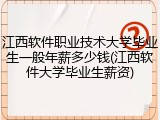 江西软件职业技术大学毕业生一般年薪多少钱(江西软件大学毕业生薪资)