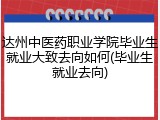 达州中医药职业学院毕业生就业大致去向如何(毕业生就业去向)
