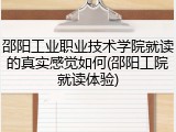 邵阳工业职业技术学院就读的真实感觉如何(邵阳工院就读体验)