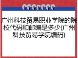 广州科技贸易职业学院的院校代码和邮编是多少(广州科技贸易学院编码)