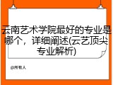 云南艺术学院最好的专业是哪个，详细阐述(云艺顶尖专业解析)