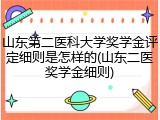 山东第二医科大学奖学金评定细则是怎样的(山东二医奖学金细则)
