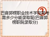 巴音郭楞职业技术学院高考需多少分能录取呢(巴音郭楞职院录取分)